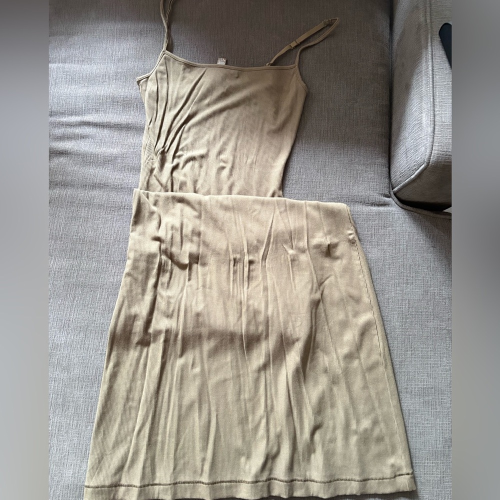 SKIMS Ribbed Gray Dress